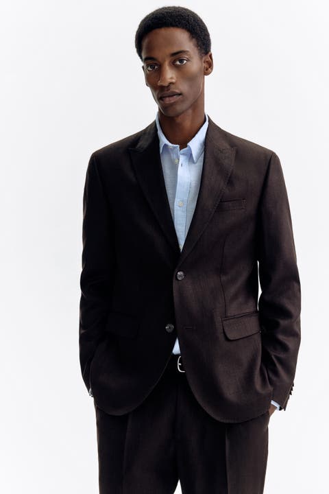 Regular-fit linen-blend jacket