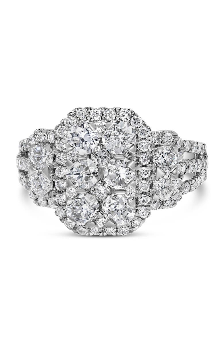 Haus of Brilliance 14K White Gold 2 1/4 Cttw Diamond Cocktail Cluster Ring, Main, color, White