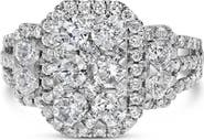 Haus of Brilliance 14K White Gold 2 1/4 Cttw Diamond Cocktail Cluster Ring