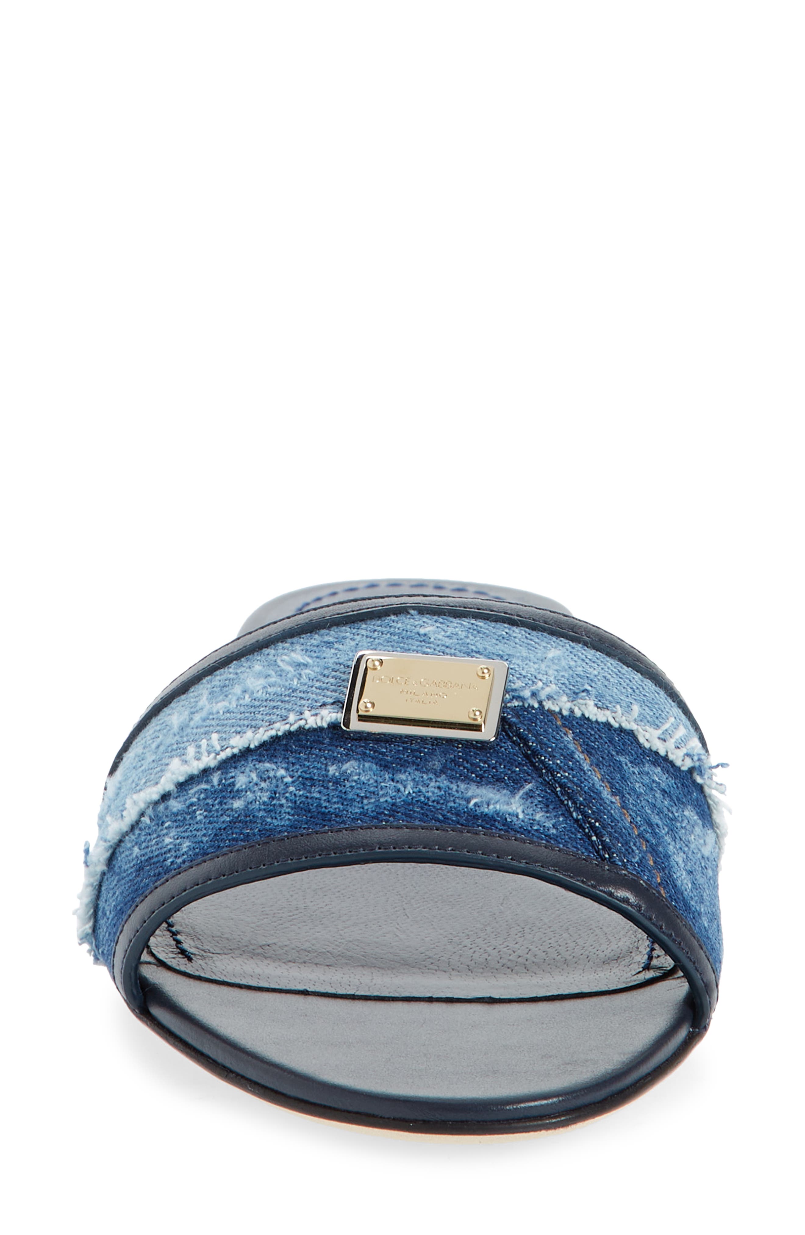 Dolce&Gabbana Sicily Denim Slide Sandal, Alternate, color, 