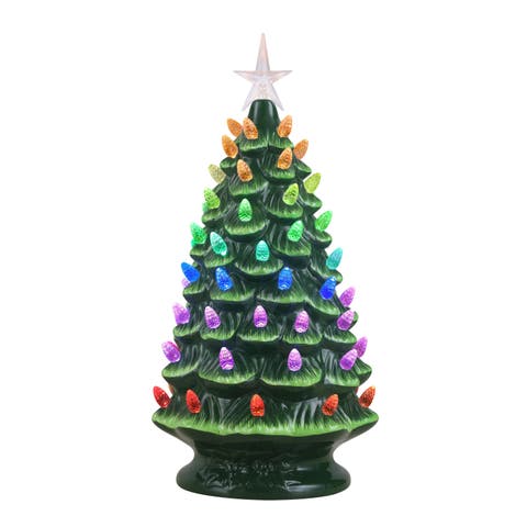 18 in. Nostalgic Ceramic Tree with Lightshow