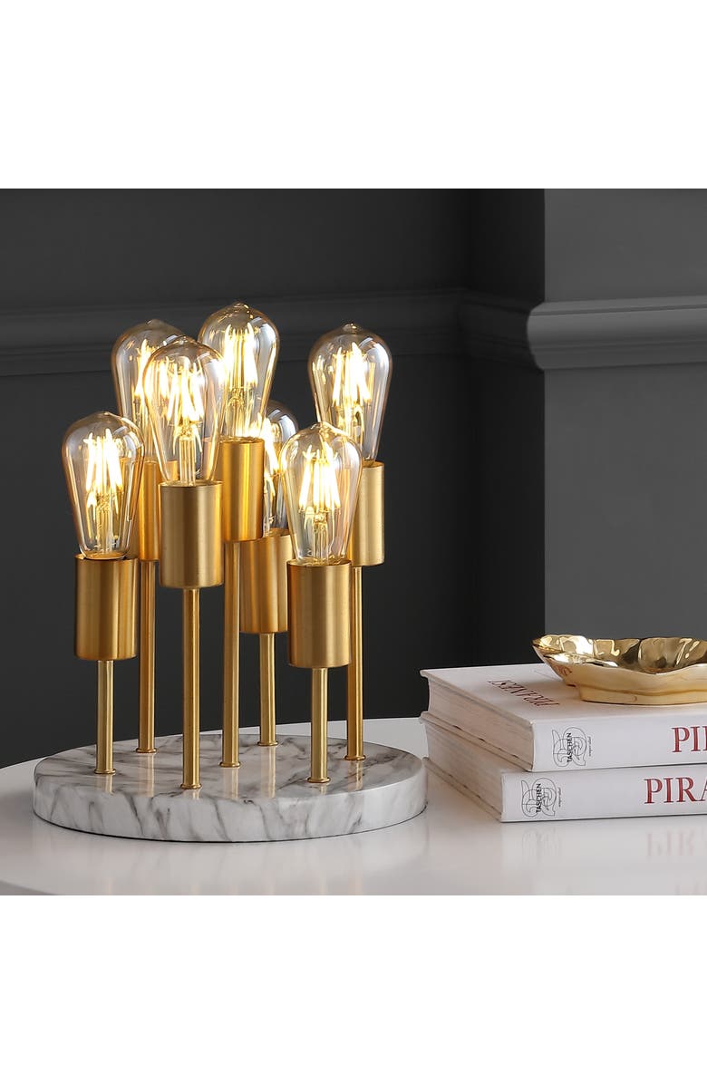 JONATHAN Y Pleiades Modern Metal/Resin LED Accent Lamp, Alternate, color, Brass Gold