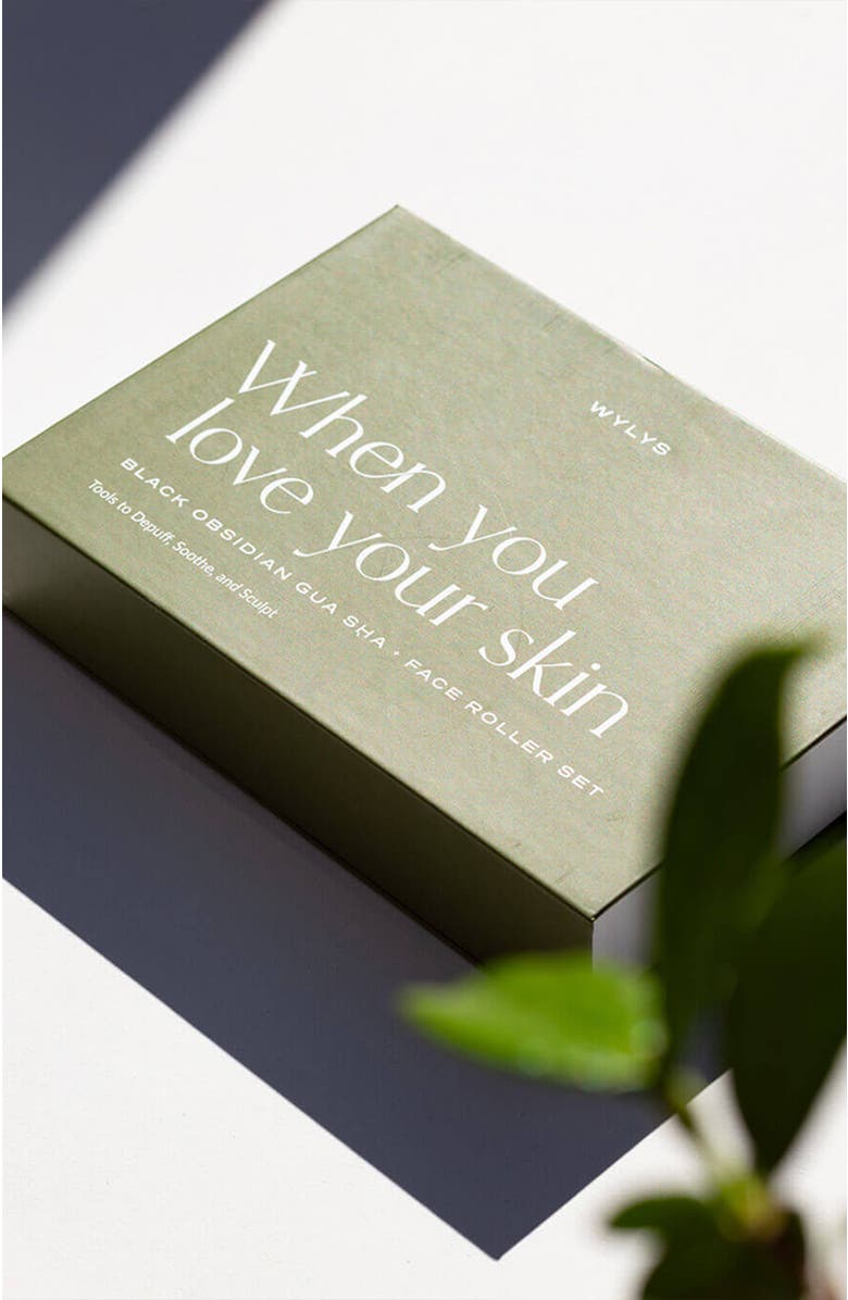 WYLYS Black Obsidian Gua Sha + Face Roller Set, Alternate, color, NO COLOR