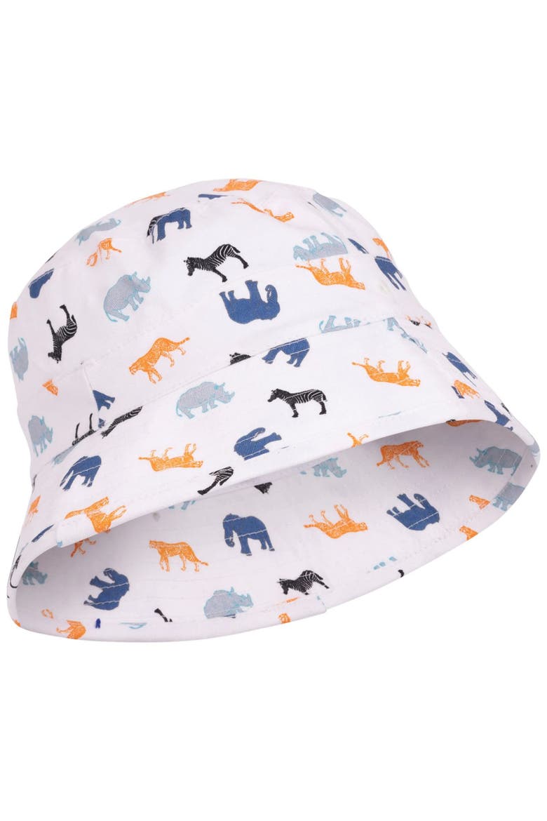 Childrens/Kids Zebdee Safari Animals Bucket Hat, Alternate, color, White