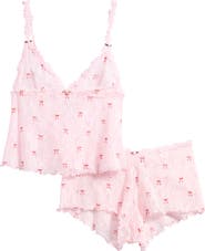 SKIMS Stretch Lace Triangle Camisole & Shorts Set