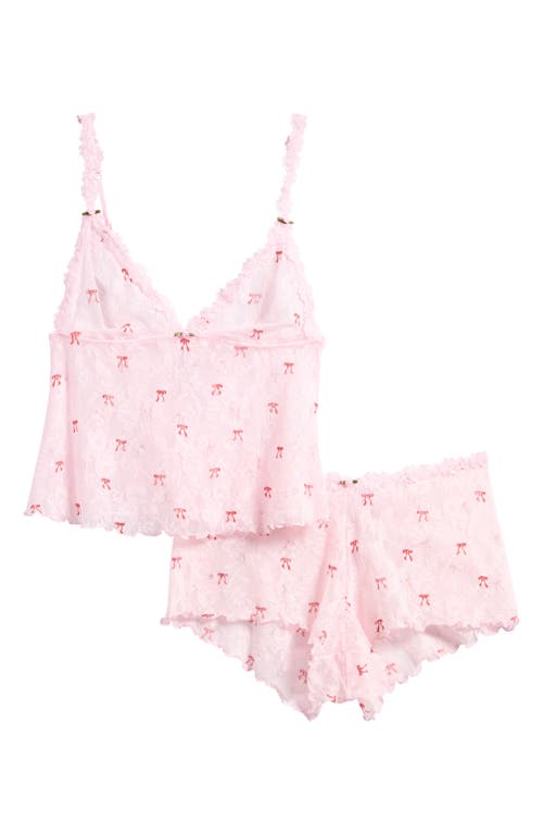 Skims Stretch Lace Triangle Camisole & Shorts Set In Pink