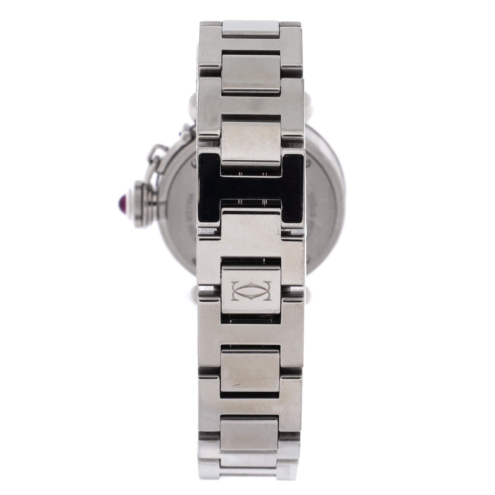 Miss Pasha Pink Dial Quartz Watch Stainless Steel 27, Alternate, color, Metallic Silver