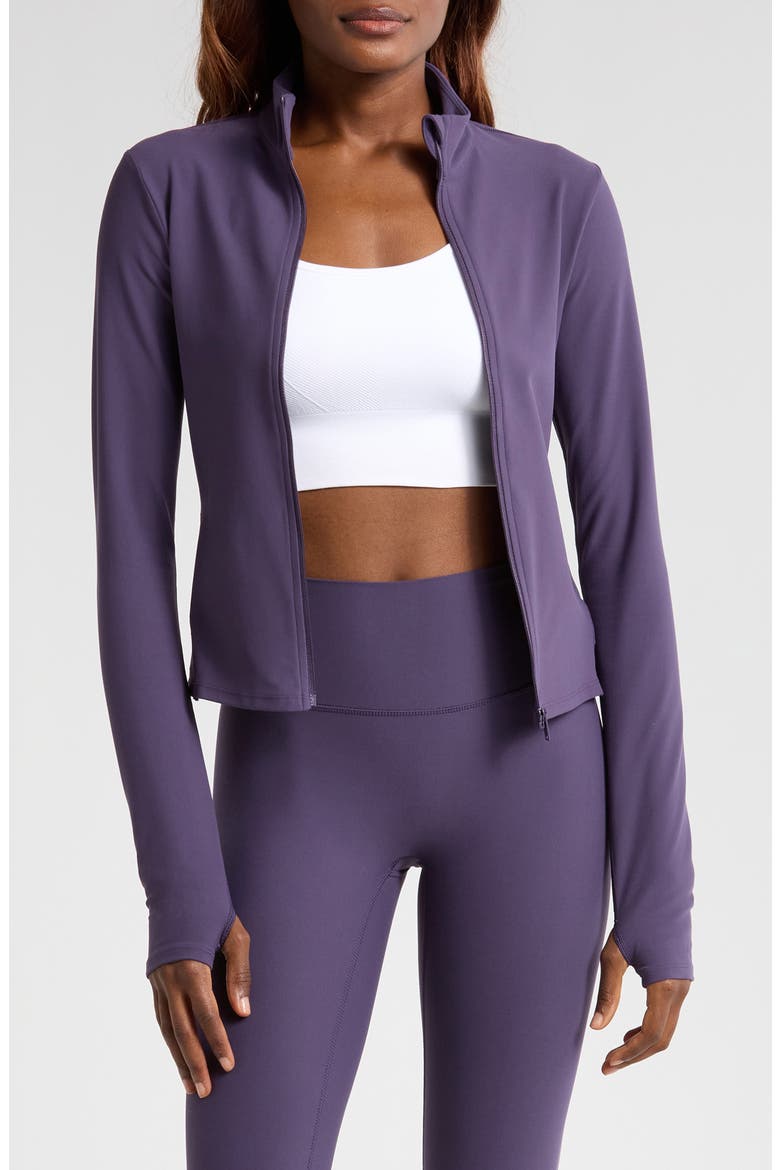 SPANXsmooth™ OnForm Full Zip Jacket, Main, color, AUBERGINE
