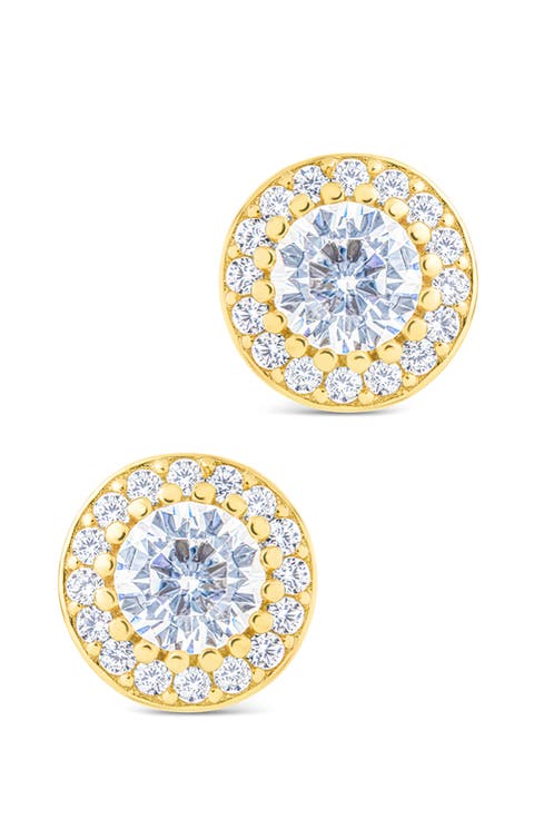 Round Cut Cubic Zirconia Stud Earrings