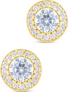 Sterling Forever Round Cut Cubic Zirconia Stud Earrings
