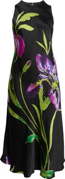 SUGARLIPS Varkey Saisha Floral Satin Midi Dress