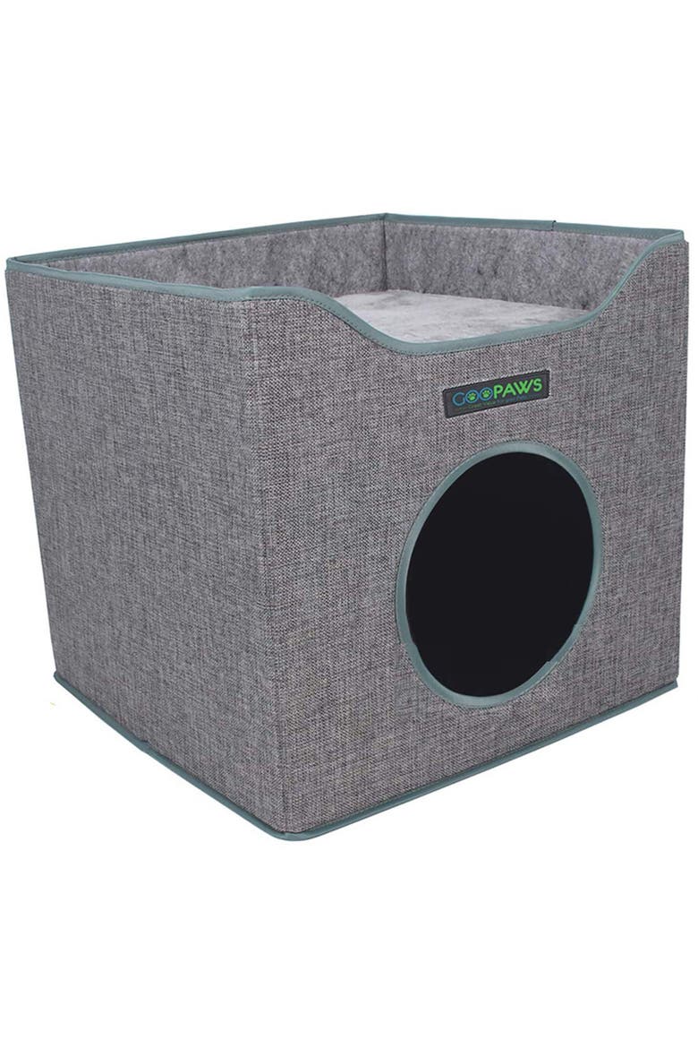 Foldable Cat Condo House, Main, color, Gray