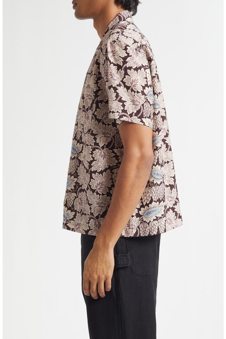Wisteria Short Sleeve Cotton & Silk Button-Up Shirt, Alternate, color, MAUVE