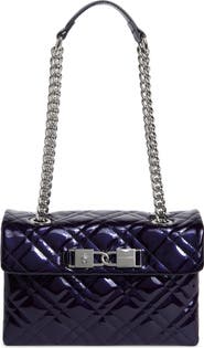 Kurt Geiger London Kingsley Quilted Patent Leather Shoulder Bag
