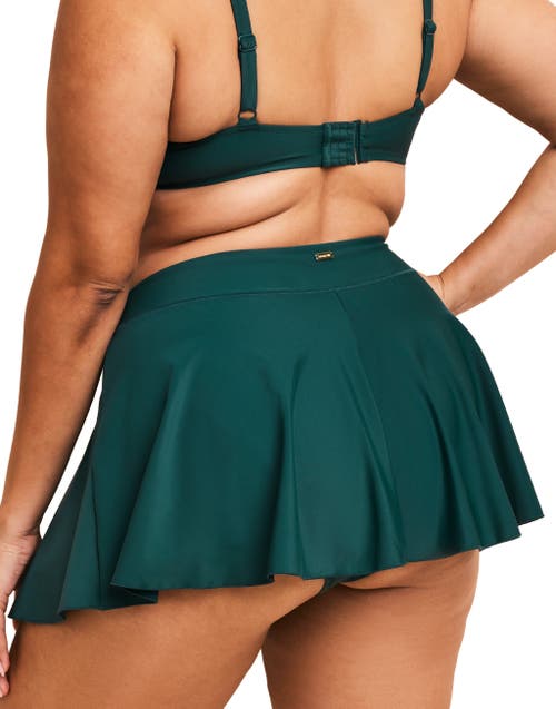 Adore Me Tricia Swimwear Swim Skort Bottom In Dark Green