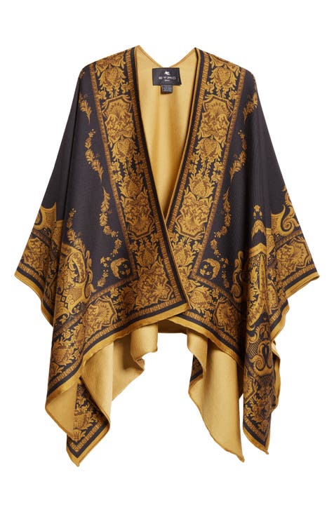 Paisley Print Wool-Blend Cape main image 0