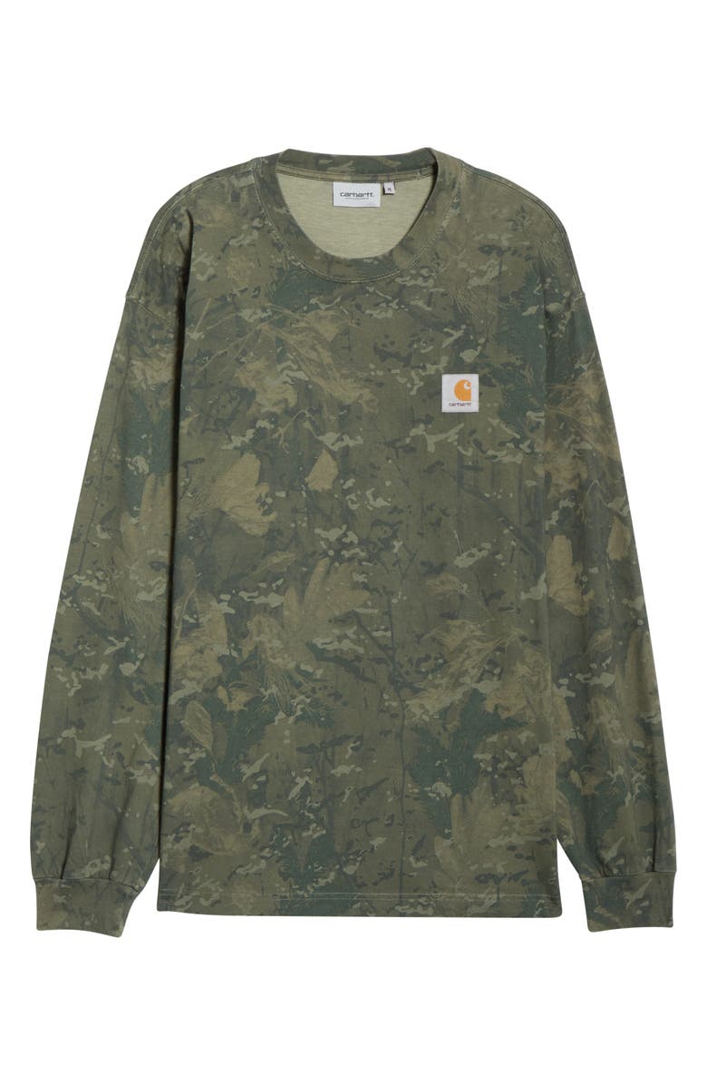 Carhartt Work In Progress Camo Combi Long Sleeve Organic Cotton T-Shirt, Alternate, color, Camo Combi Green/ Olive