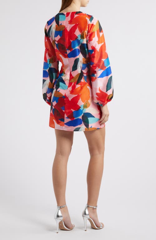 HUTCH HUTCH FLORAL LONG SLEEVE MINIDRESS