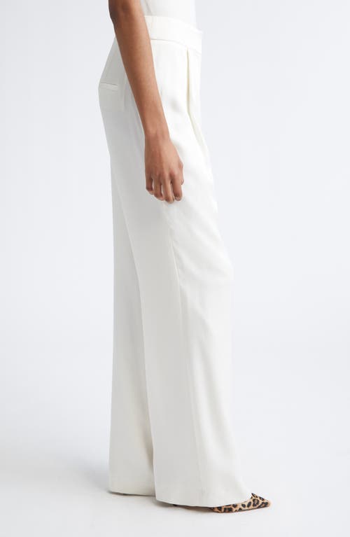 Veronica Beard Robinne Crepe Back Satin Wide Leg Pants In Gray