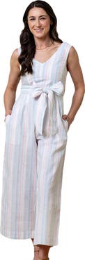 Hope & Henry Womens' Tie-Waist Wide Leg Jumpsuit