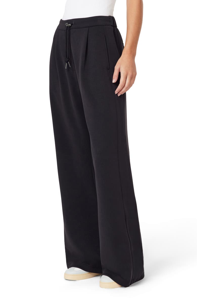 Scotch & Soda Wide Leg Zip Ankle Pants, Alternate, color, Black