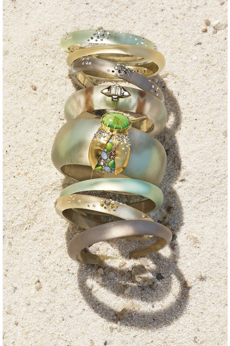 'Smoky Dust' Small Hinged Bracelet (Nordstrom Exclusive), Alternate, color, GOLD
