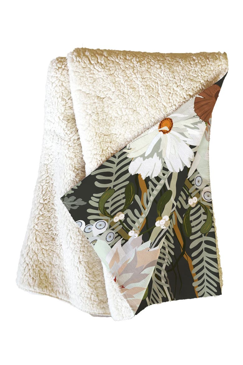 Iveta Abolina Juliette Moss Faux Shearling Fleece Throw Blanket, Main, color, MULTI