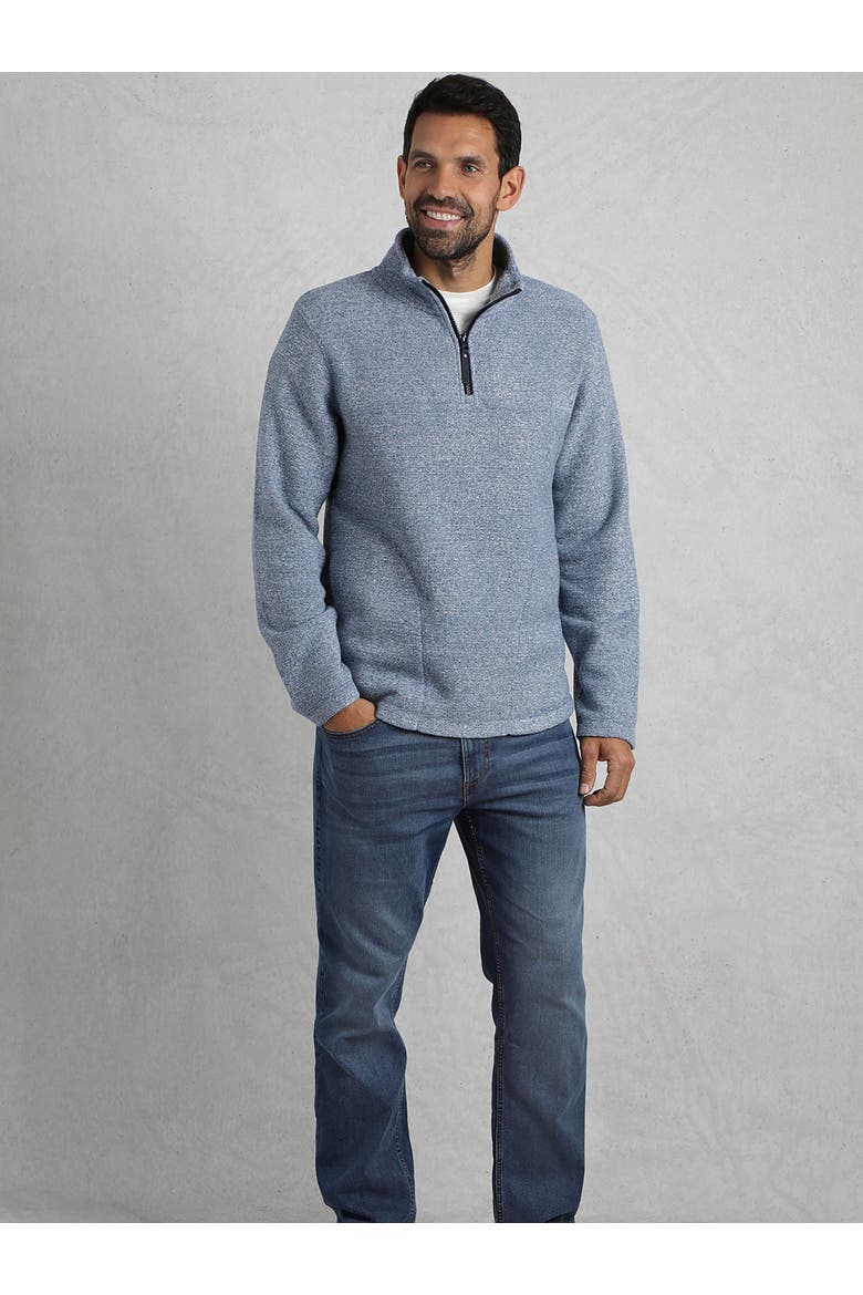 Laramie 1/4 Zip Snow Marl Fleece, Alternate, color, Mid Blue