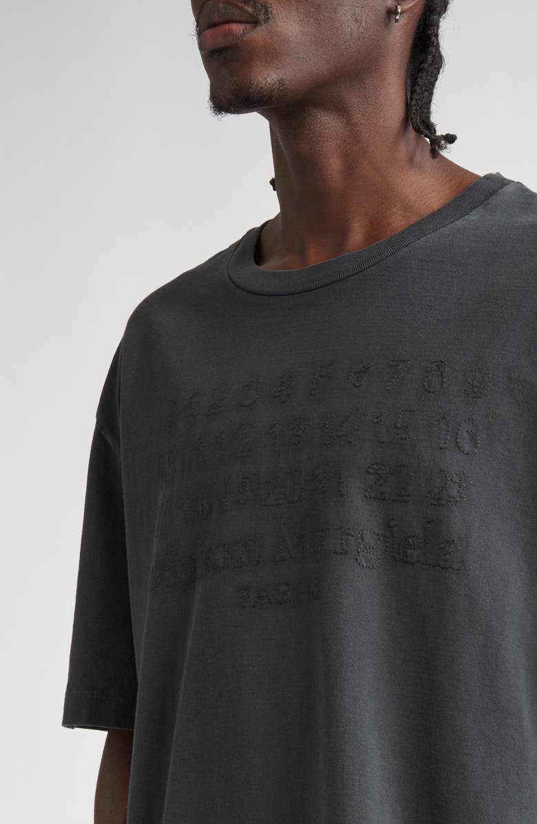 Maison Margiela Embroidered Logo Cotton T-Shirt, Alternate, color, Washed Black