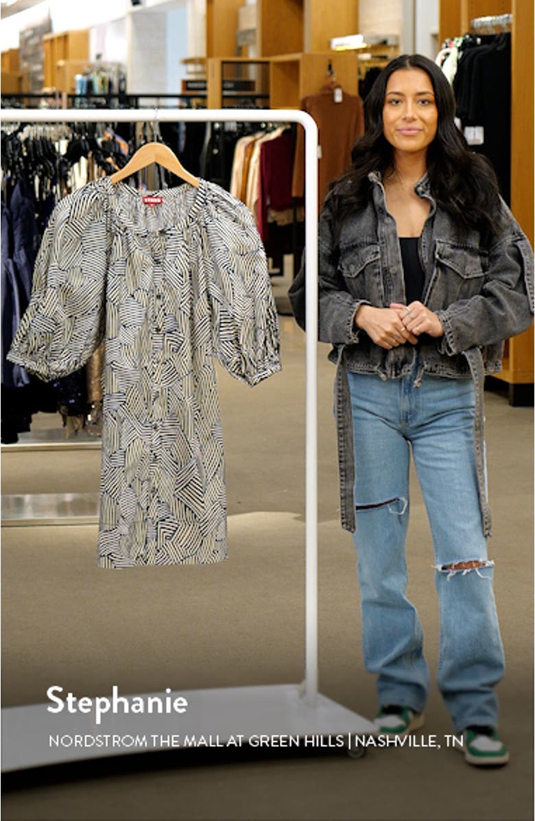 Vincent Abstract Stripe Cotton Minidress, sales video thumbnail