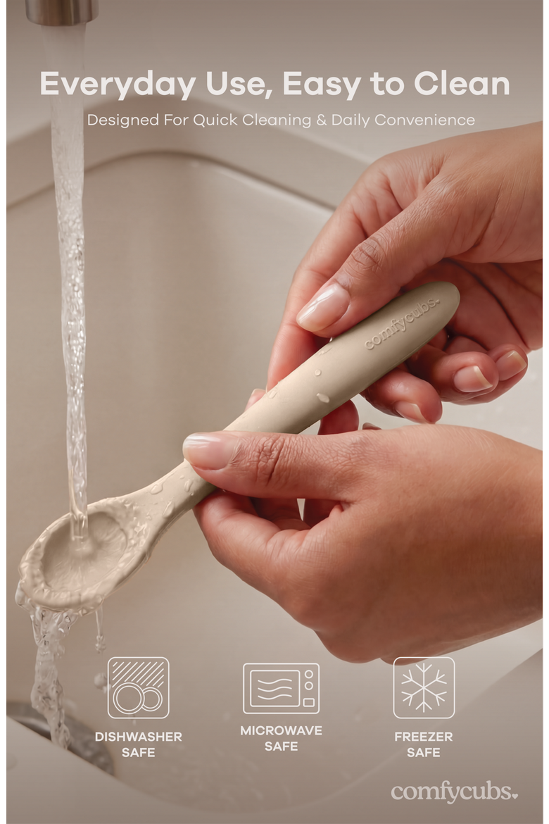 Silicone Baby Spoons Set, 6 Pack, Alternate, color, Sand Pack