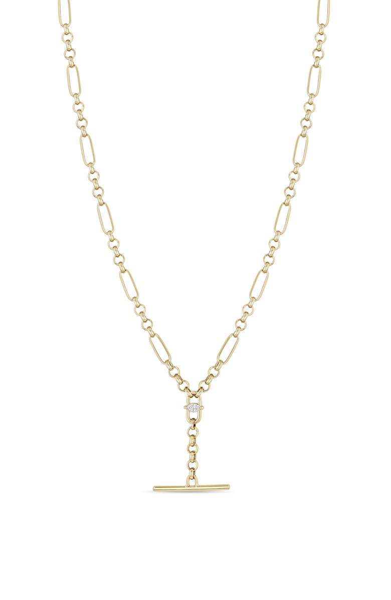 Zoë Chicco 14K Gold Paper Clip Rolo Chain Necklace, Main, color, 14K Yellow Gold