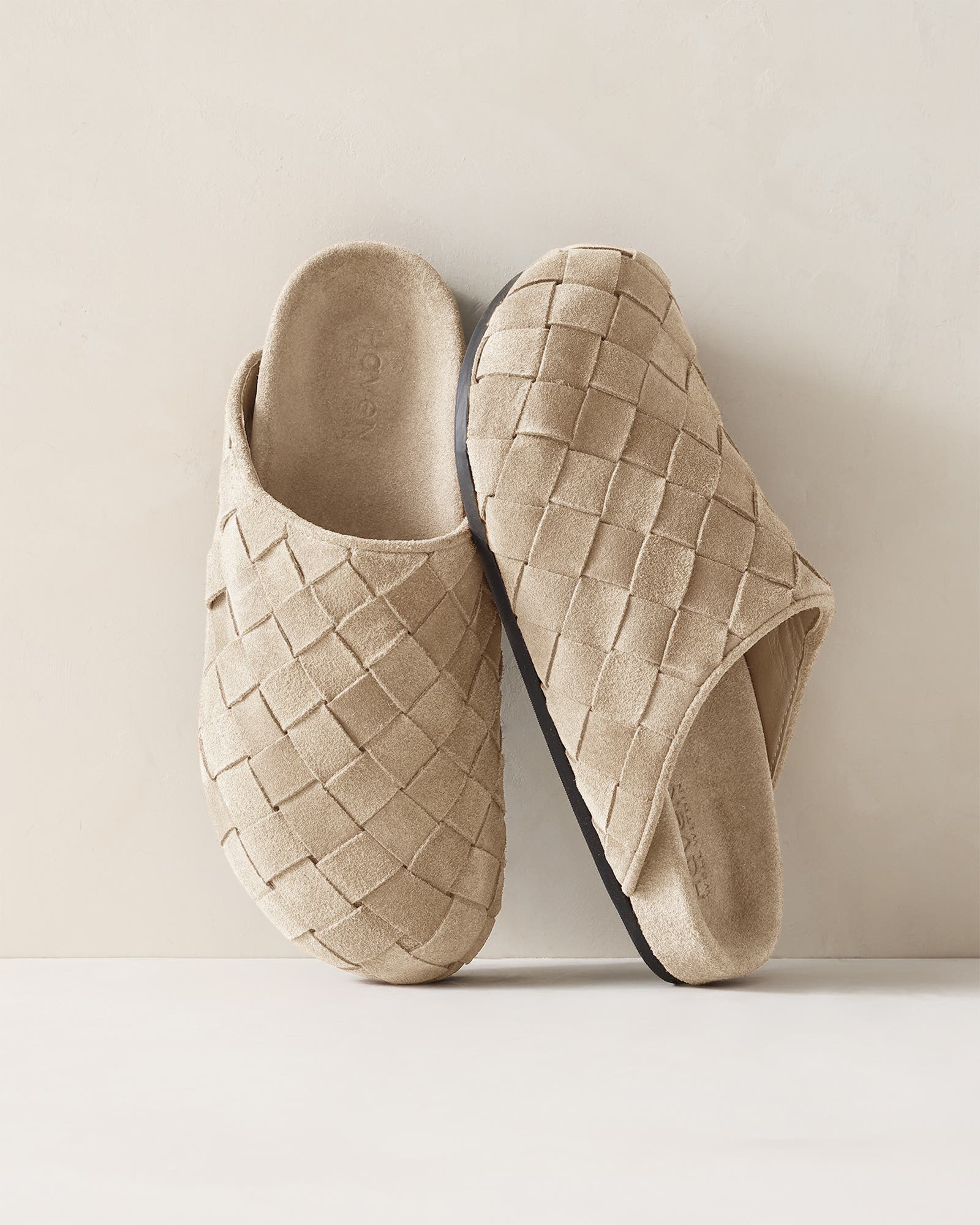 Woven Suede Clogs, Main, color, Desert Stone