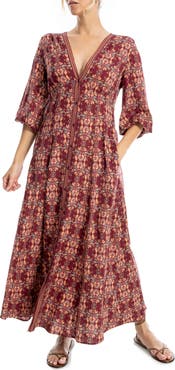 MAX STUDIO Three-Quarter Sleeve Maxi Dress