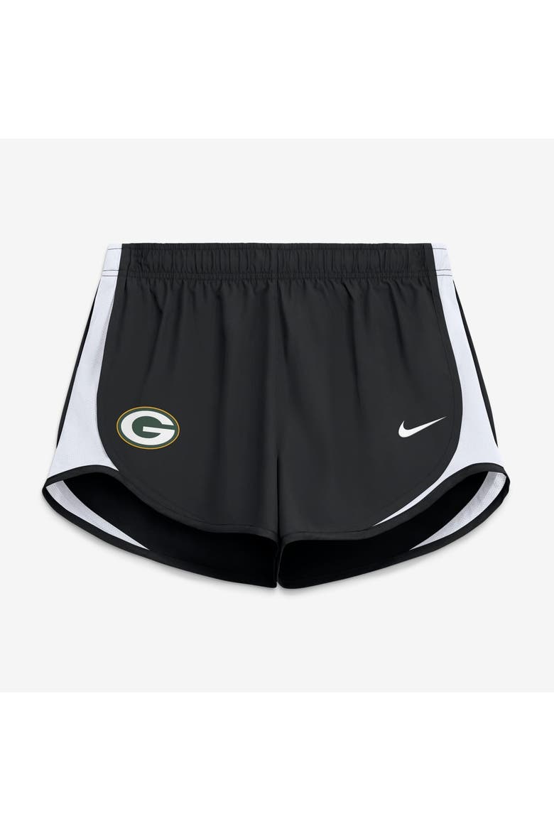 Women's Nike Black Green Bay Packers Tempo Mid-Rise Dri-FIT Shorts, Alternate, color, Black