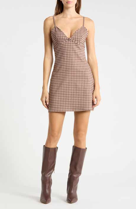 Plaid Cami A-Line Minidress
