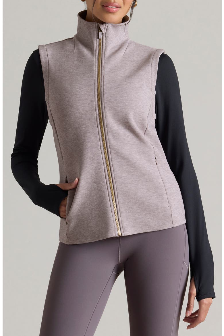 DreamGlow Zip-Up Vest, Main, color, TAUPE MIST