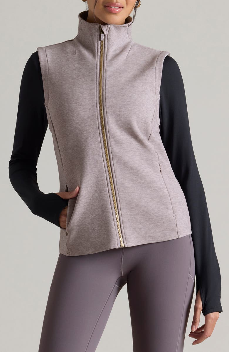 Rhone DreamGlow Zip-Up Vest, Main, color, Taupe Mist