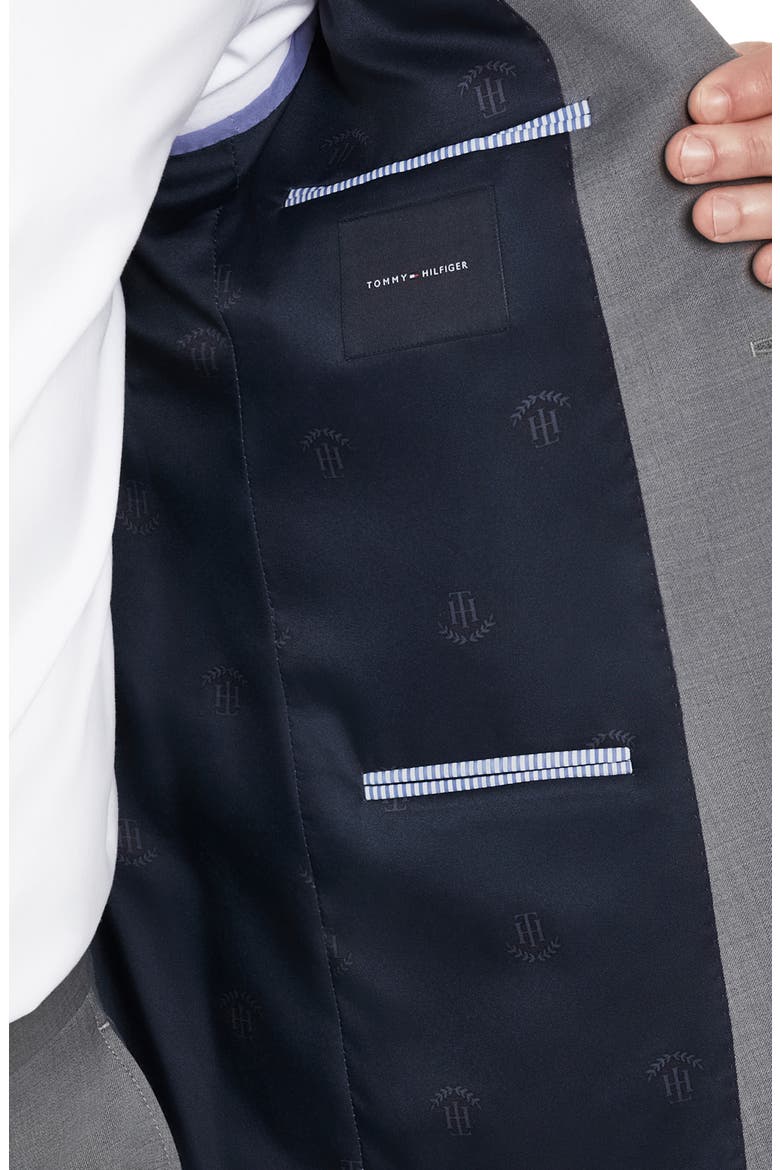 Tommy Sharkskin Two Button Notch Lapel Wool Blend Suit Separates Jacket, Alternate, color, GREY