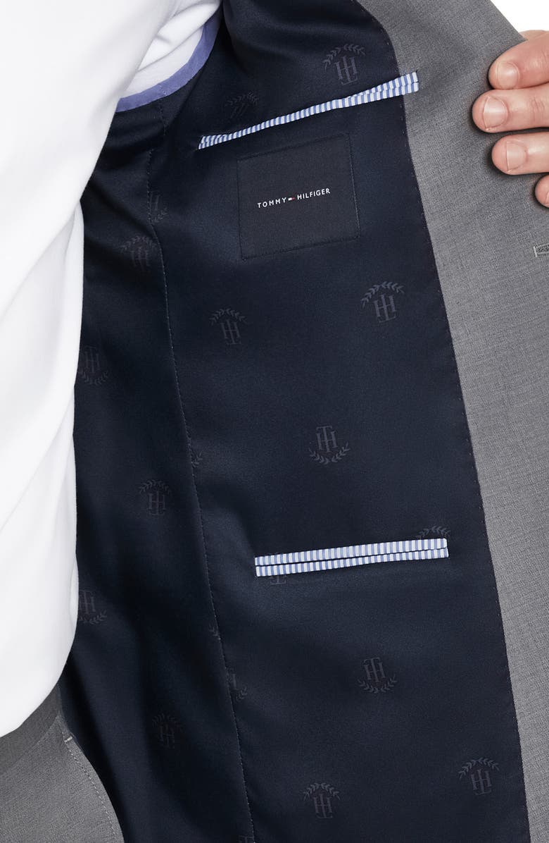 Tommy Hilfiger Tommy Sharkskin Two Button Notch Lapel Wool Blend Suit Separates Jacket, Alternate, color, Grey