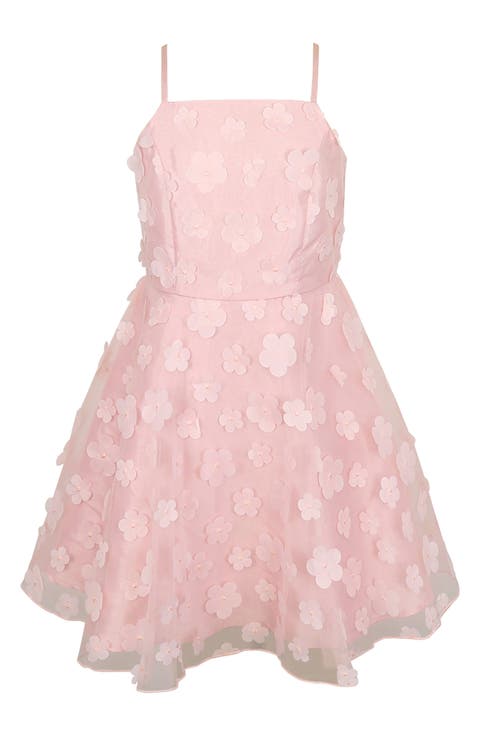Kids' 3D Flower Mesh Dress (Big Kid)