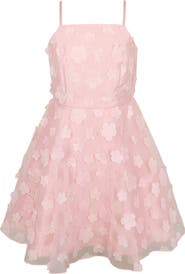 Zunie Kids' 3D Flower Mesh Dress