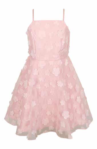 Zunie Kids' 3D Flower Mesh Dress