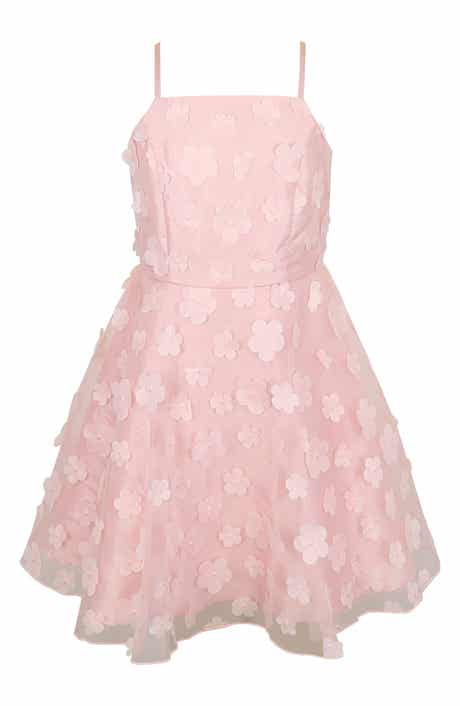 Zunie Kids' 3D Flower Mesh Dress