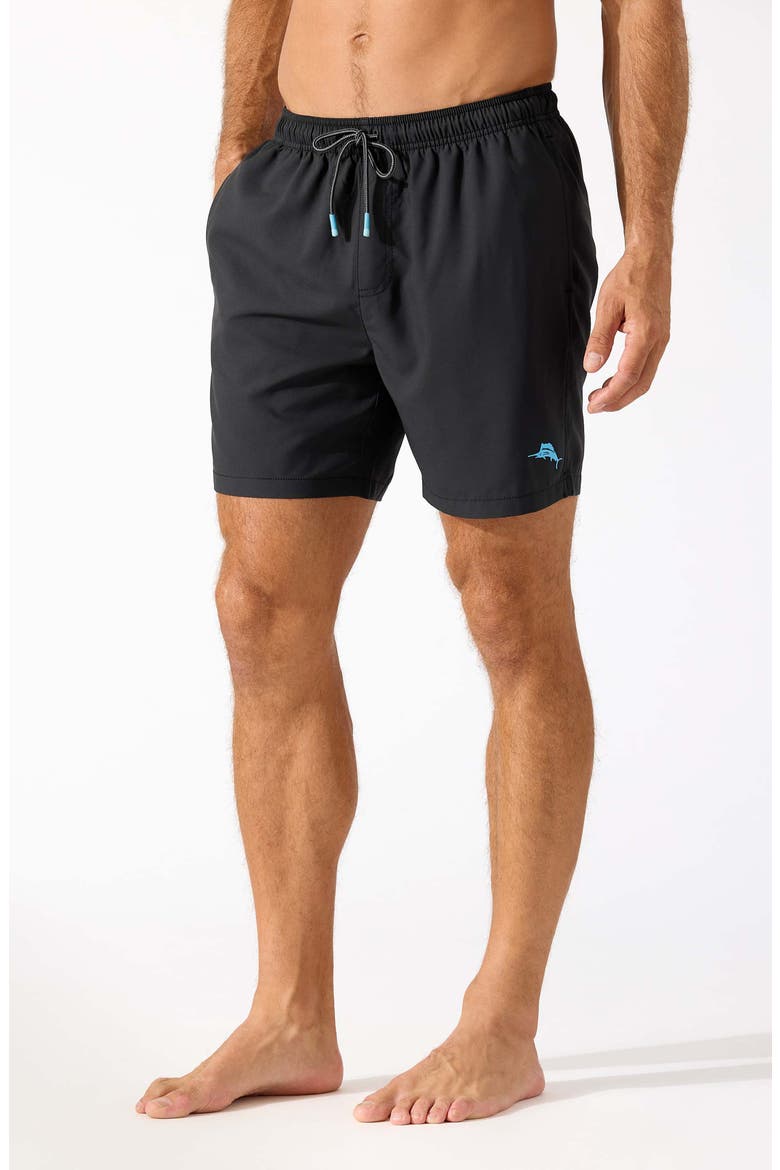 Naples Shore Swim Trunks, Main, color, BLACK
