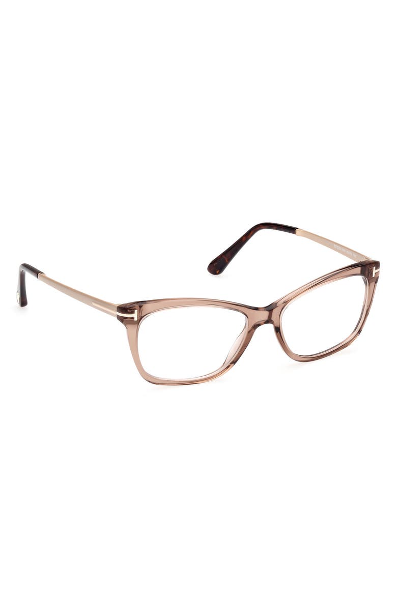 TOM FORD 54mm Geometric Optical Glasses, Alternate, color, Champagne Pale Gold