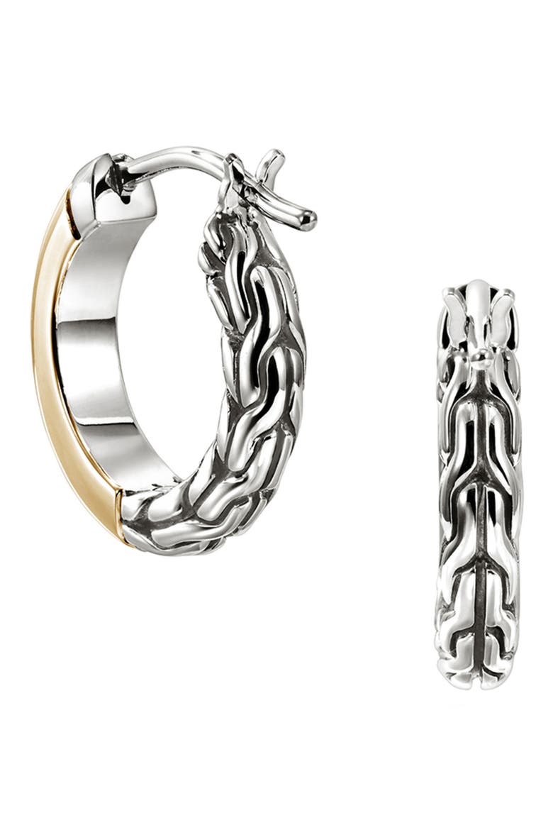 JH Essentail Crossover Hoop Earrings, Alternate, color, SILVER AND GOLD