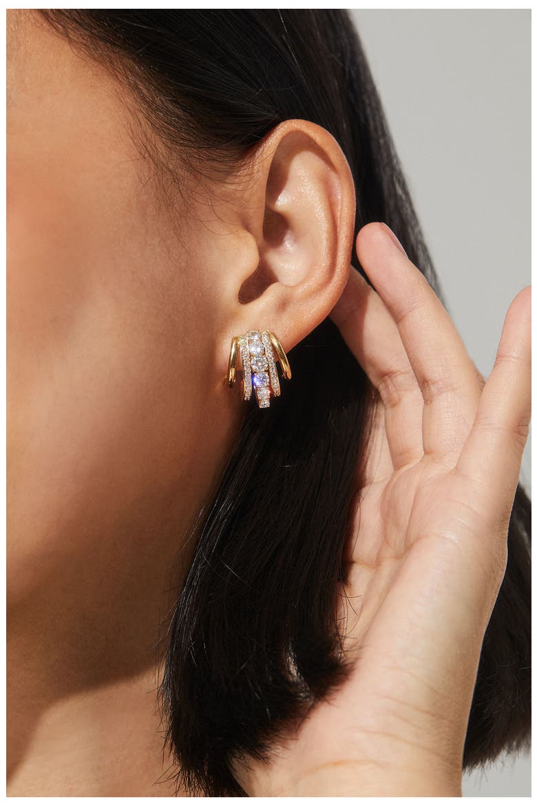 Cleo J Hoop Earrings, Alternate, color, GOLD