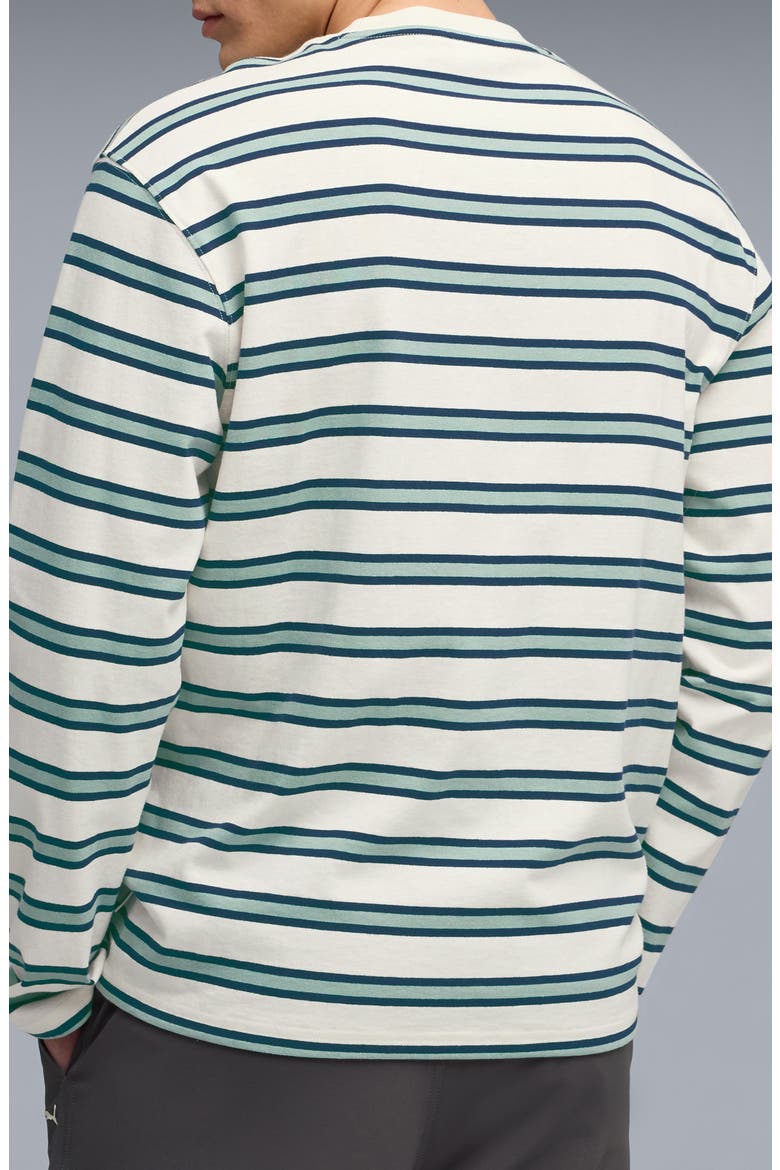 Machts Mit Qualitat Stripe Long Sleeve Cotton T-Shirt, Alternate, color, PERSIAN BLUE
