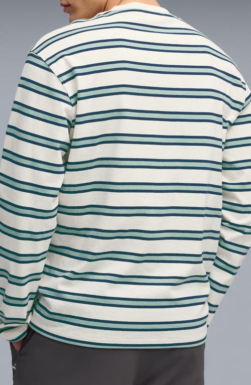 Puma Machts Mit Qualitat Stripe Long Sleeve Cotton T-shirt In White